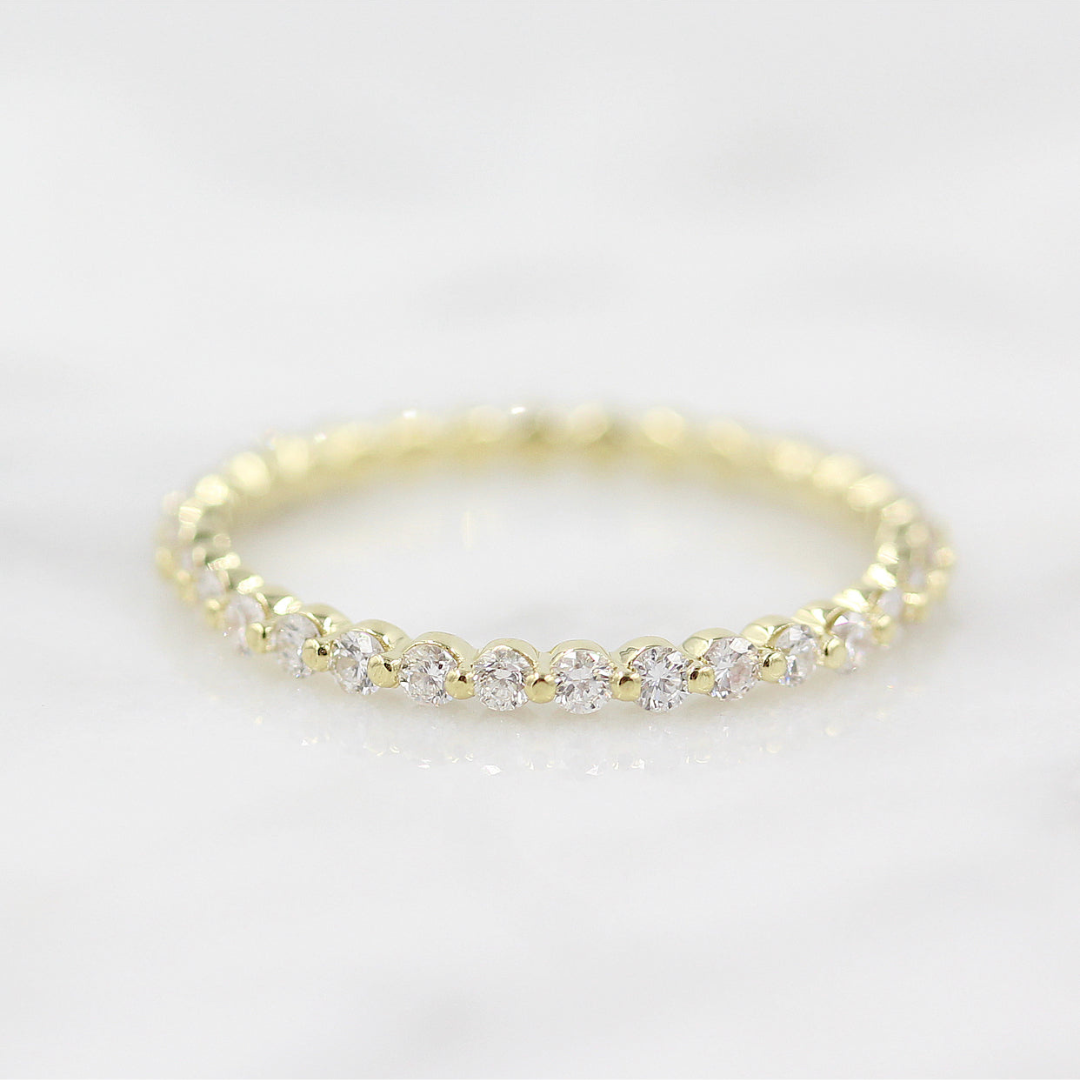 Moissanite 2.15 CT Round Cut Diamond Gothic Wedding Band
