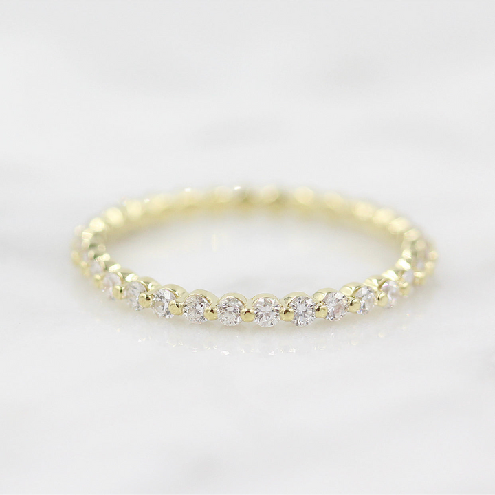 Moissanite 2.15 CT Round Cut Diamond Gothic Wedding Band