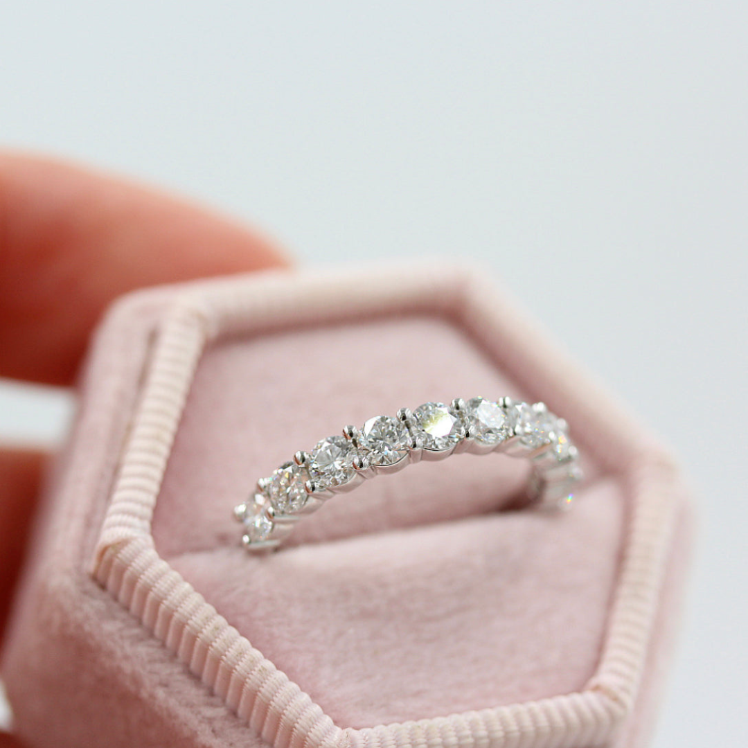 Moissanite 2.35 CT Round Cut Diamond Edwardian Wedding Band