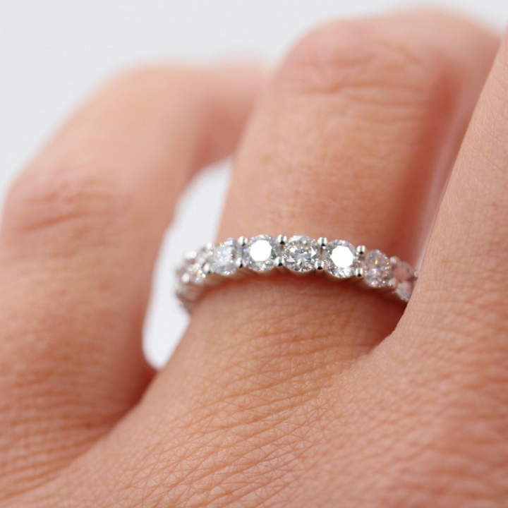 Moissanite 2.35 CT Round Cut Diamond Edwardian Wedding Band
