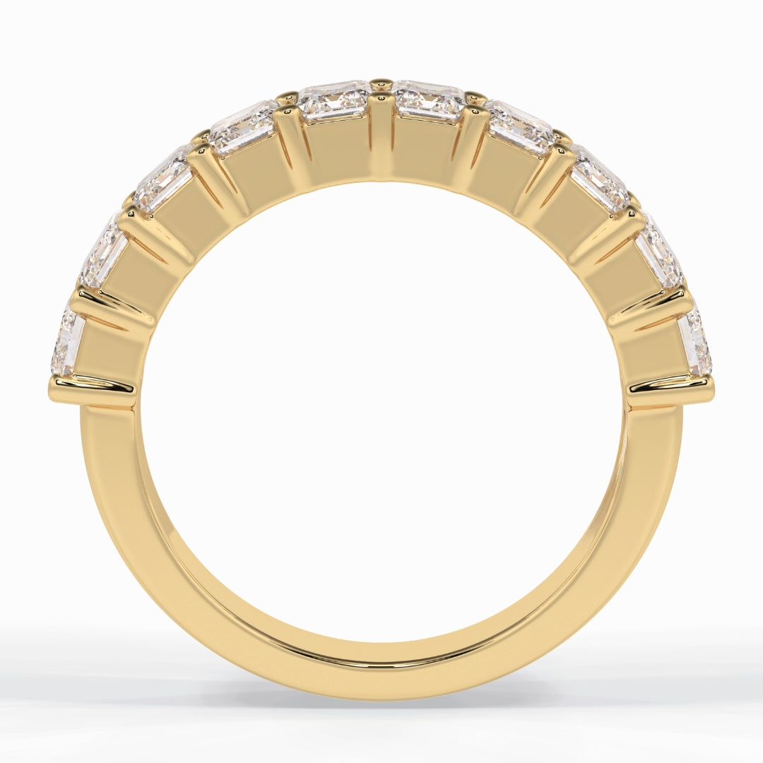 Lab Grown 2.26 CT Emerald Cut Diamond Brutalist Anniversary Band