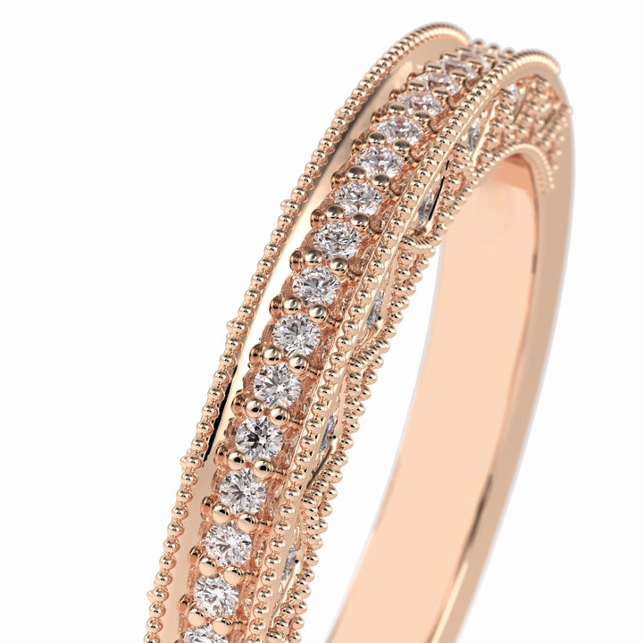 Lab Grown 2.30 CT Round Cut Diamond Art Deco Engagement Band