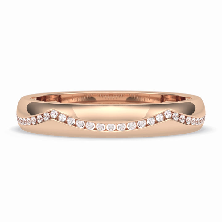 Lab Grown 1.00 CT Round Cut Diamond Art Nouveau Wedding Band
