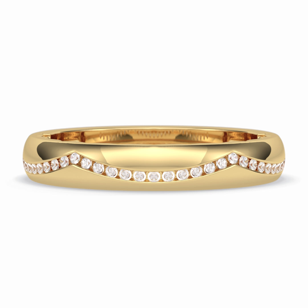 Lab Grown 1.00 CT Round Cut Diamond Art Nouveau Wedding Band