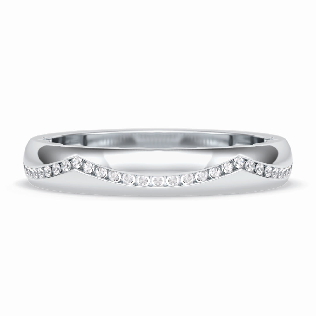 Lab Grown 1.00 CT Round Cut Diamond Art Nouveau Wedding Band