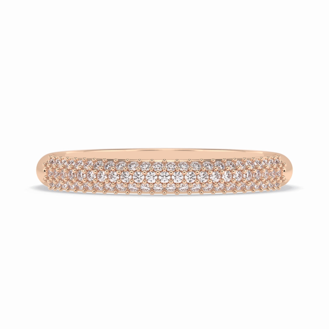 Lab Grown 1.94 CT Round Cut Diamond Minimalist Handmade Band