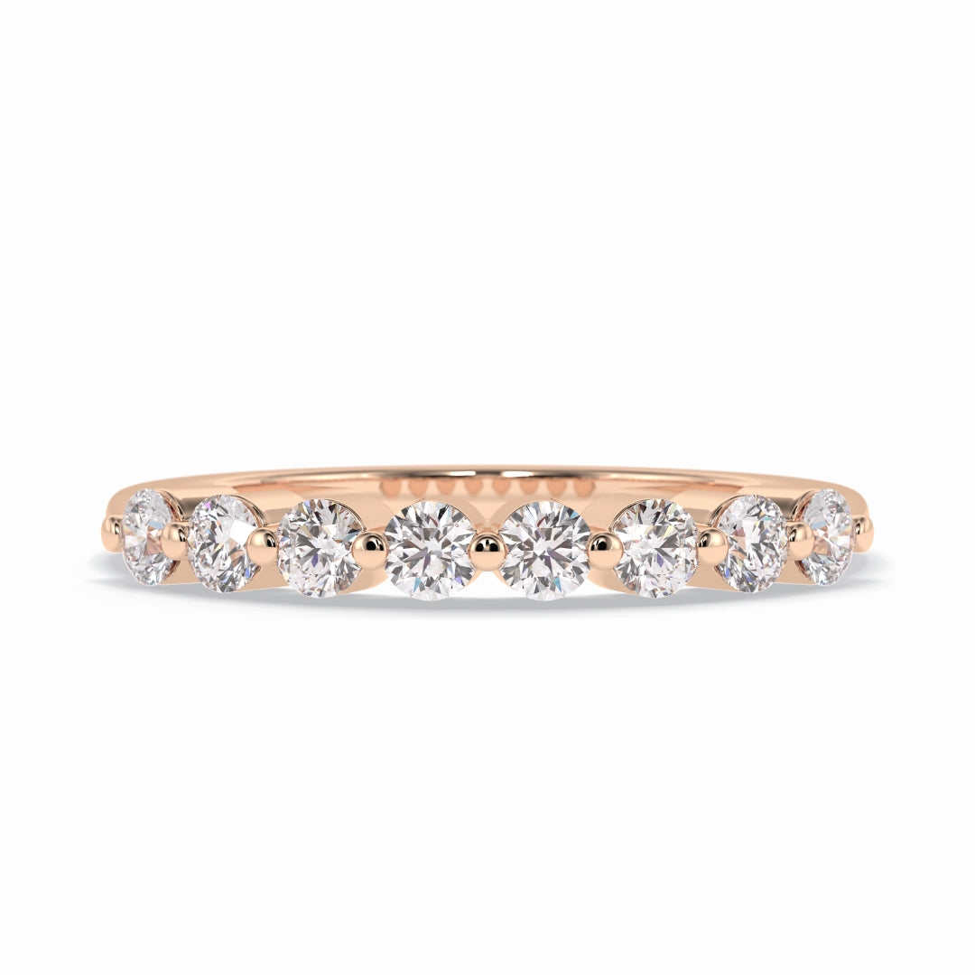 Round Cut Moissanite Diamond Wedding Band - Half Eternity
