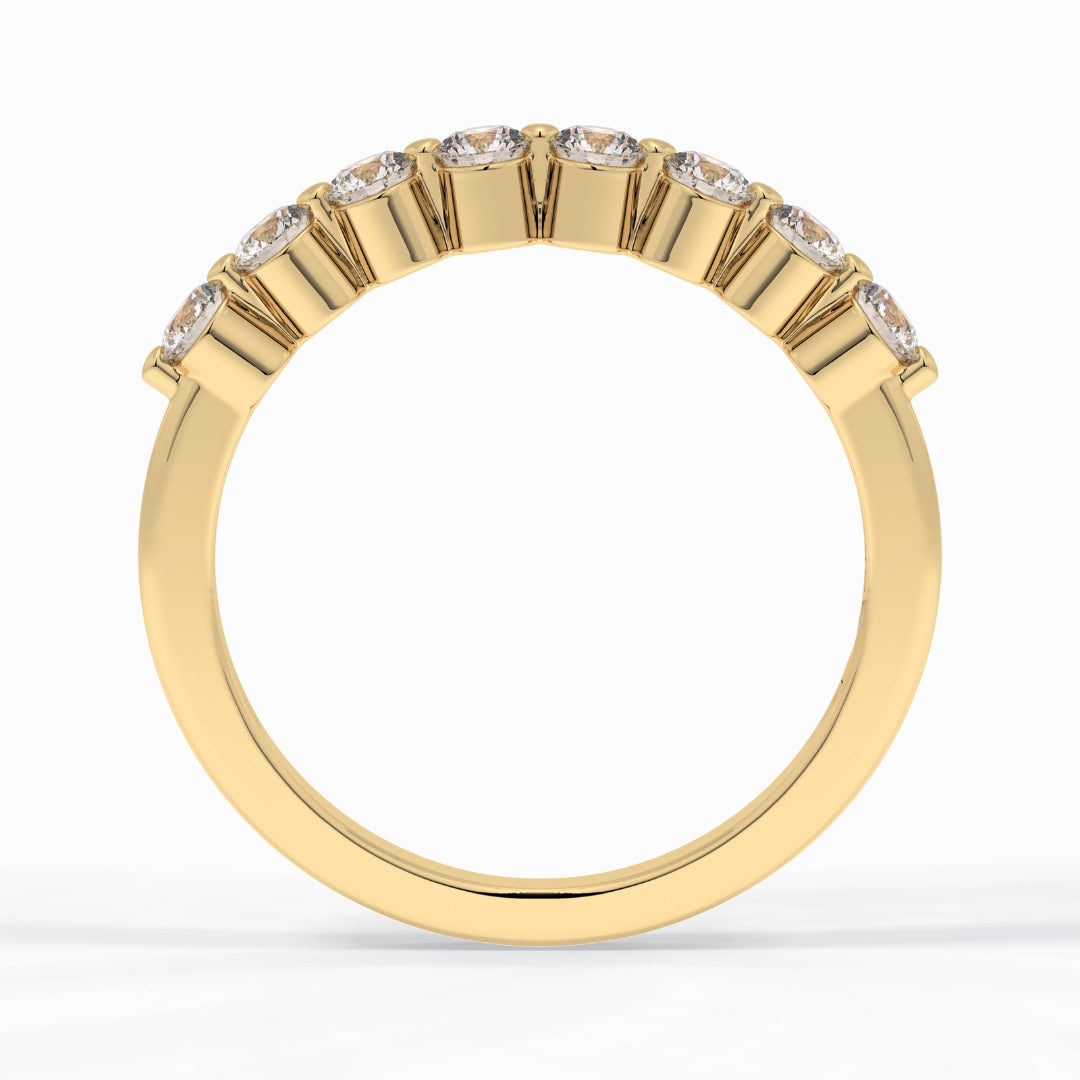 Round Cut Moissanite Diamond Wedding Band - Half Eternity