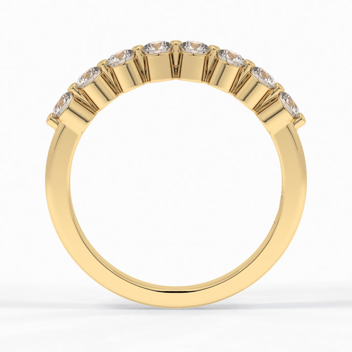 Round Cut Moissanite Diamond Wedding Band - Half Eternity