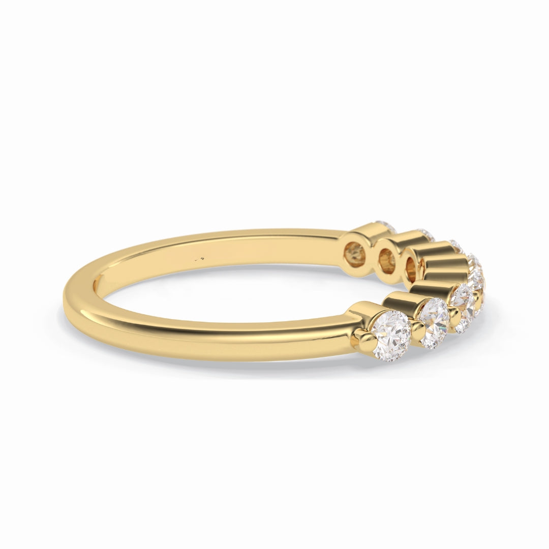 Round Cut Moissanite Diamond Wedding Band - Half Eternity