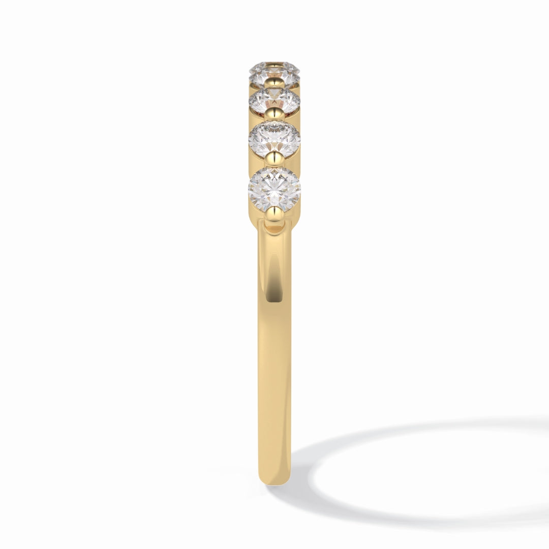 Round Cut Moissanite Diamond Wedding Band - Half Eternity