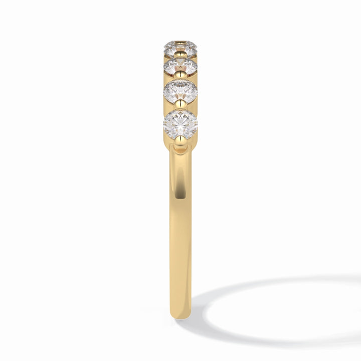 Round Cut Moissanite Diamond Wedding Band - Half Eternity