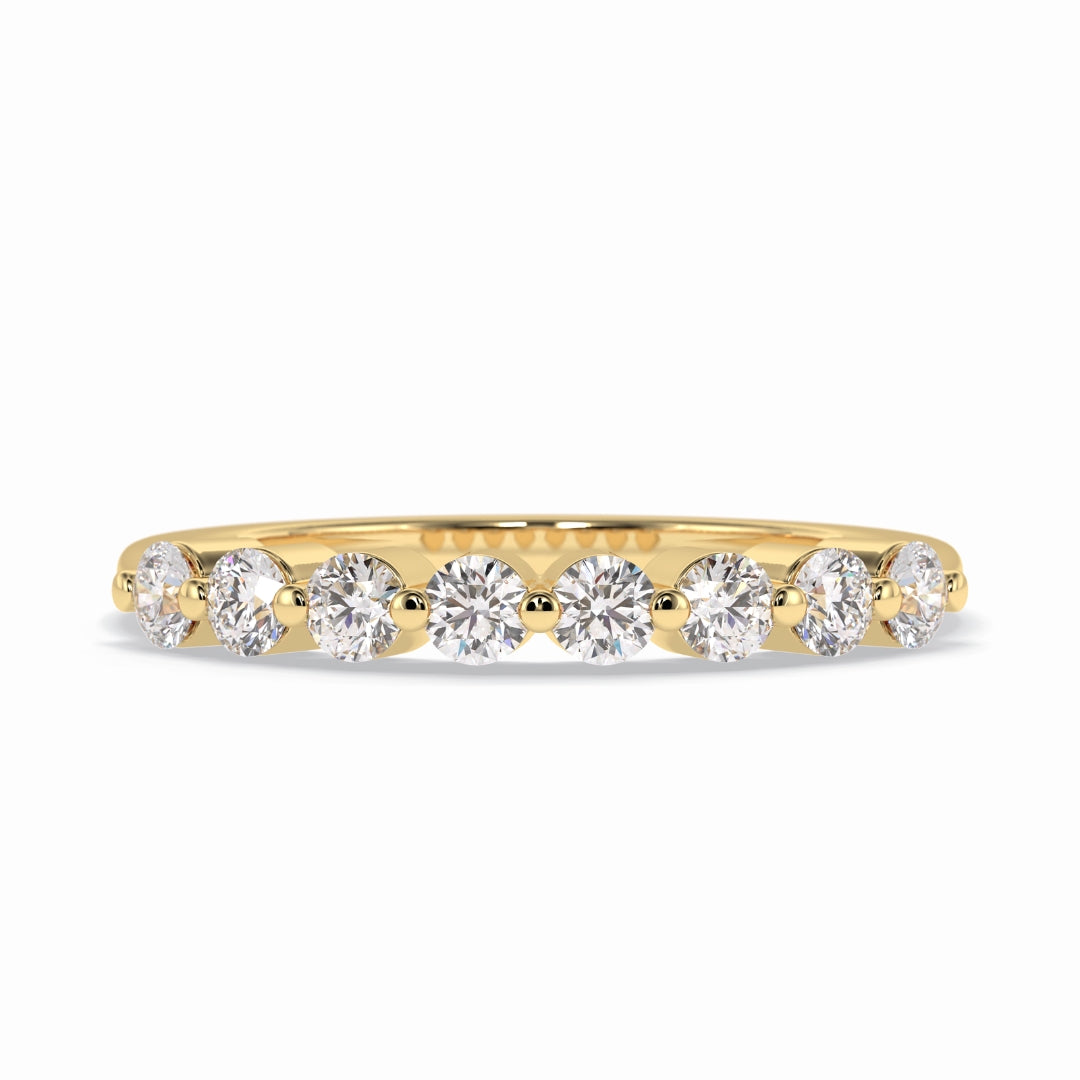 Round Cut Moissanite Diamond Wedding Band - Half Eternity