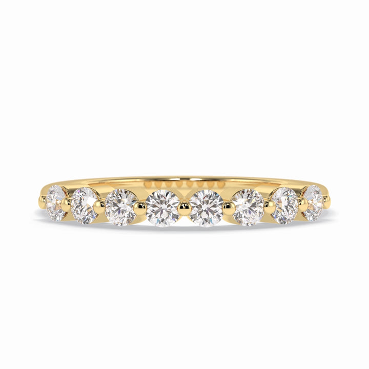 Round Cut Moissanite Diamond Wedding Band - Half Eternity