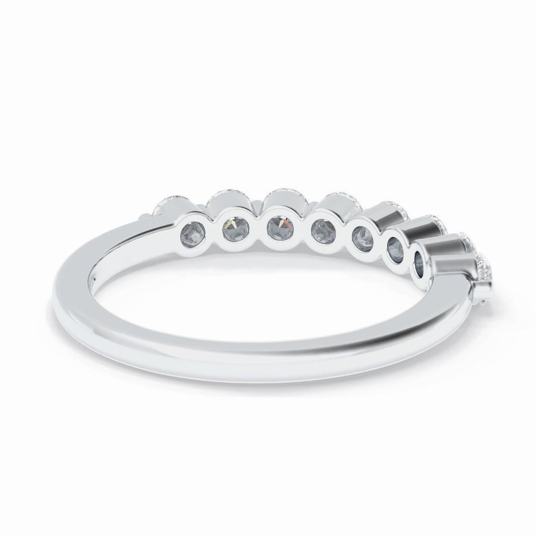 Round Cut Moissanite Diamond Wedding Band - Half Eternity