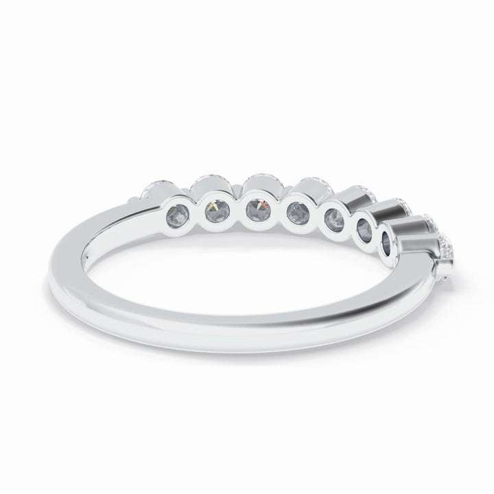 Round Cut Moissanite Diamond Wedding Band - Half Eternity