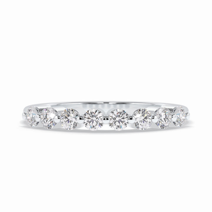 Round Cut Moissanite Diamond Wedding Band - Half Eternity