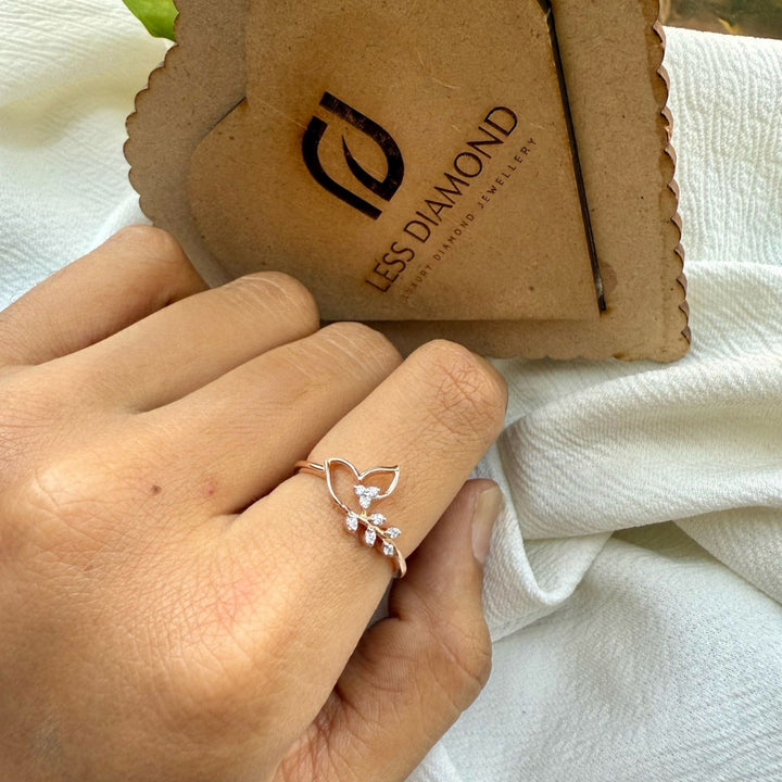 Nature Inspired Diamond Rose Gold Wedding Band