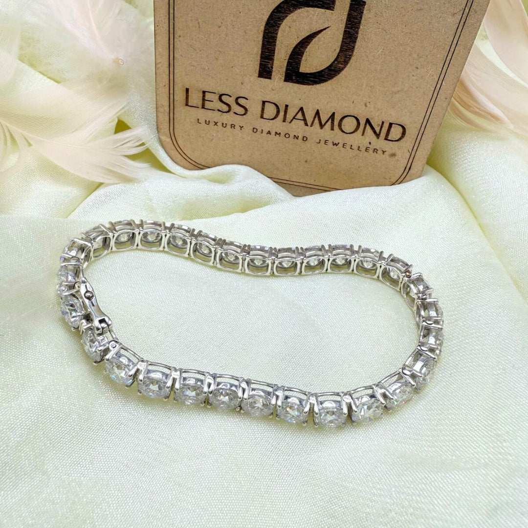 Stately Moissanite 9.66 CT Round Cut Diamond Tennis Bracelet for Wear