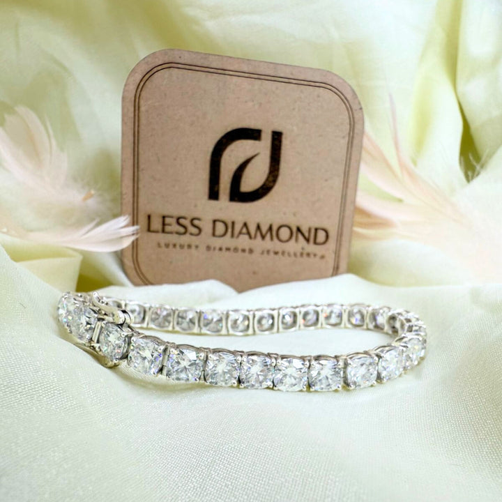 Stately Moissanite 9.66 CT Round Cut Diamond Tennis Bracelet for Wear