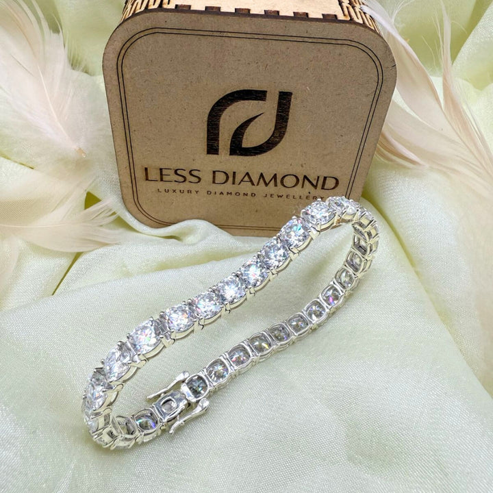 Stately Moissanite 9.66 CT Round Cut Diamond Tennis Bracelet for Wear