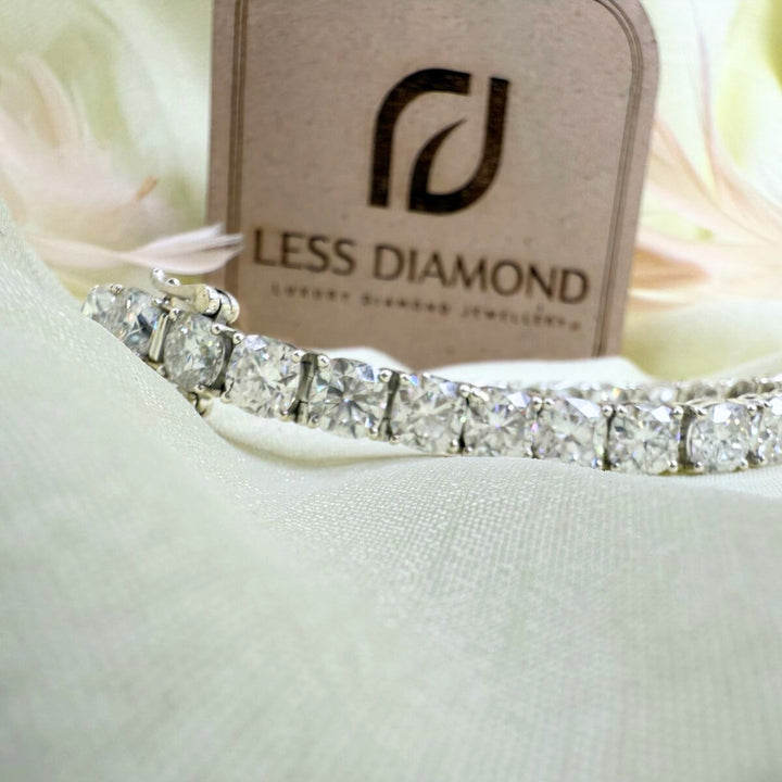 Stately Moissanite 9.66 CT Round Cut Diamond Tennis Bracelet for Wear