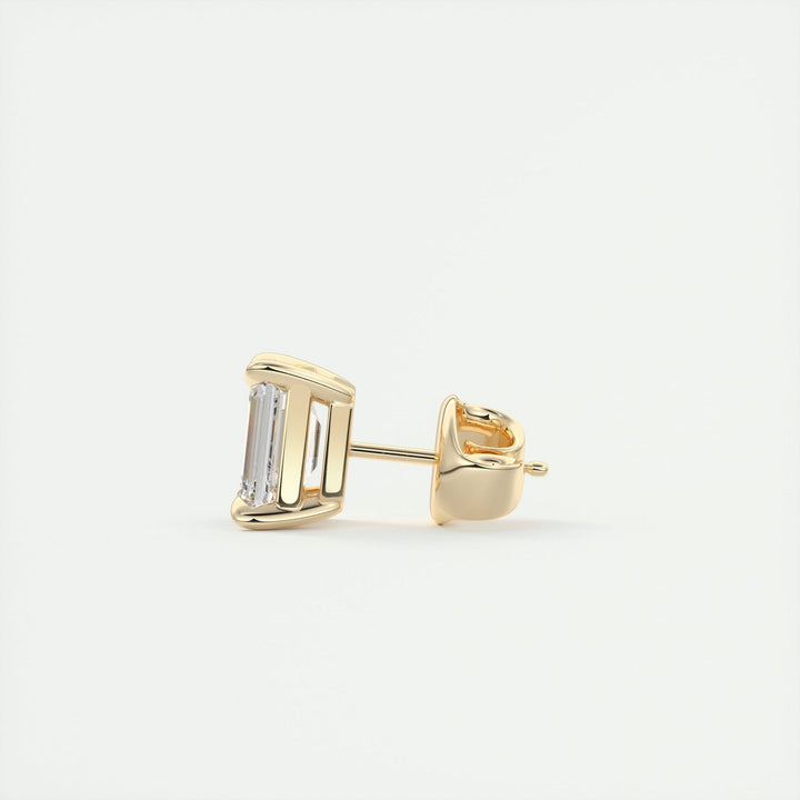 Moissanite 1.50 CT Emerald Diamond Art Deco Stud Earring