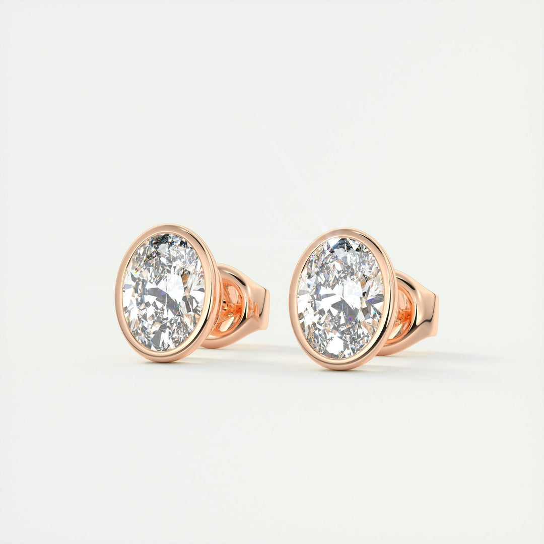 Moissanite 1.30 CT Oval Diamond Stud Earring