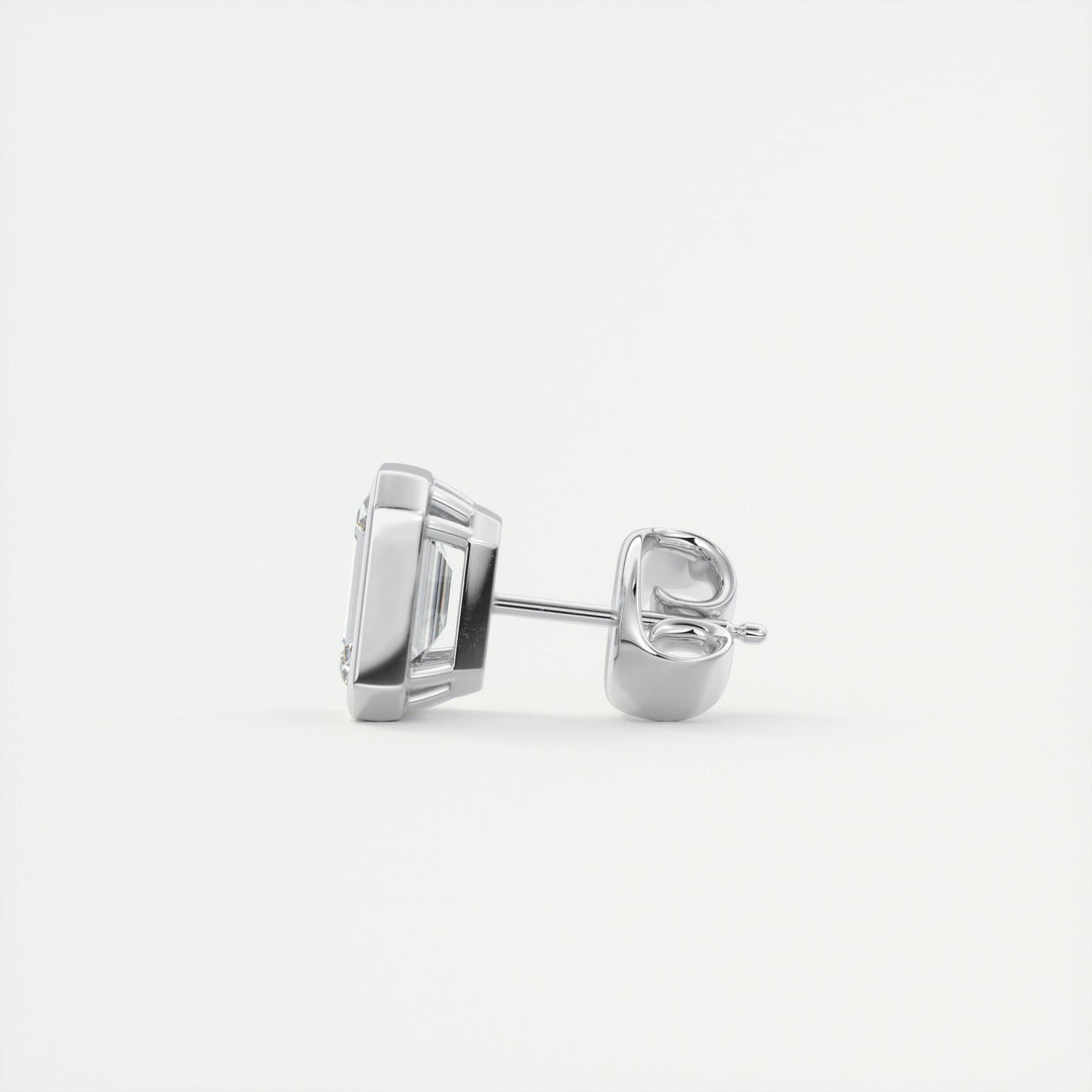 Moissanite 1.40 CT Emerald Diamond Minimalist Stud Earring