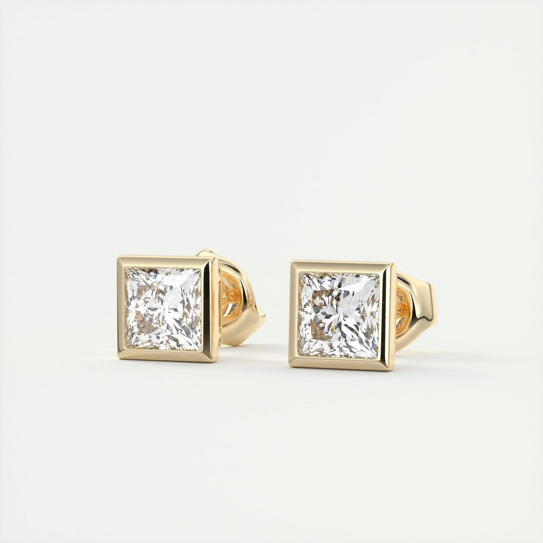 Moissanite 1.50 CT Princess Diamond Stud Earring