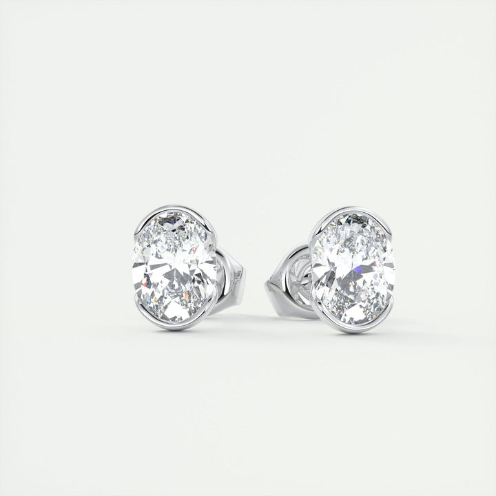 Moissanite 1.20 CT Oval Diamond Brutalist Stud Earring
