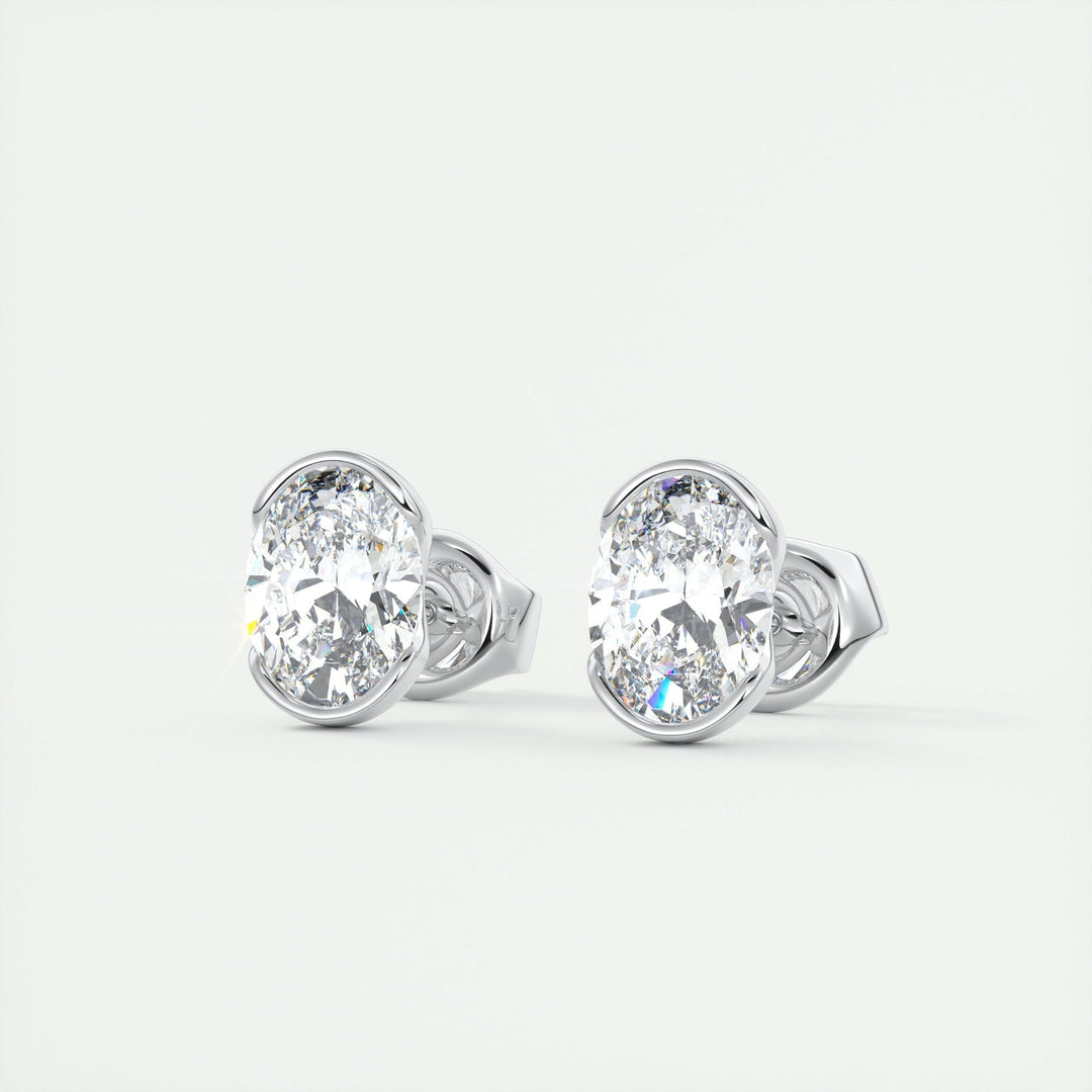 Moissanite 1.20 CT Oval Diamond Brutalist Stud Earring