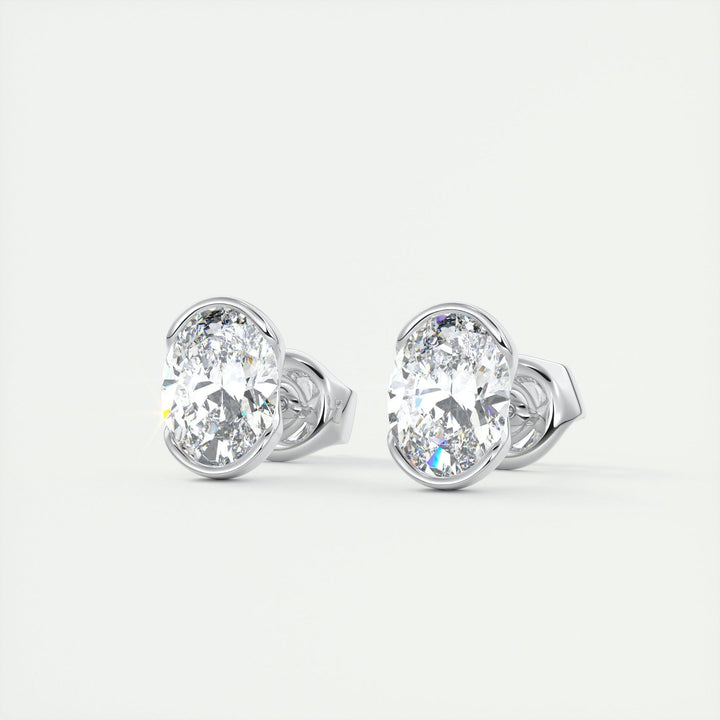 Moissanite 1.20 CT Oval Diamond Brutalist Stud Earring