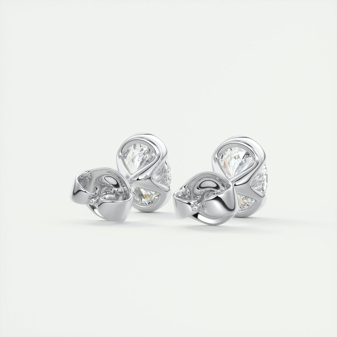 Moissanite 1.20 CT Oval Diamond Brutalist Stud Earring