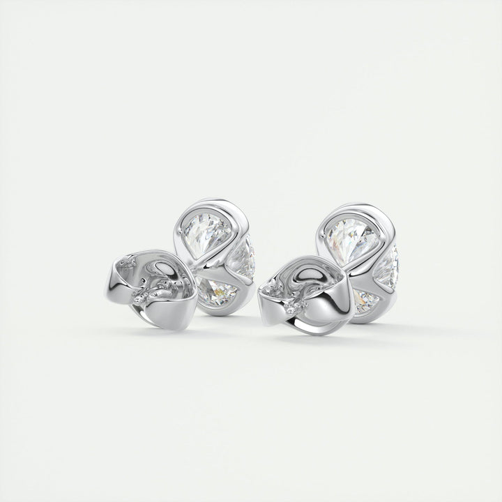 Moissanite 1.20 CT Oval Diamond Brutalist Stud Earring