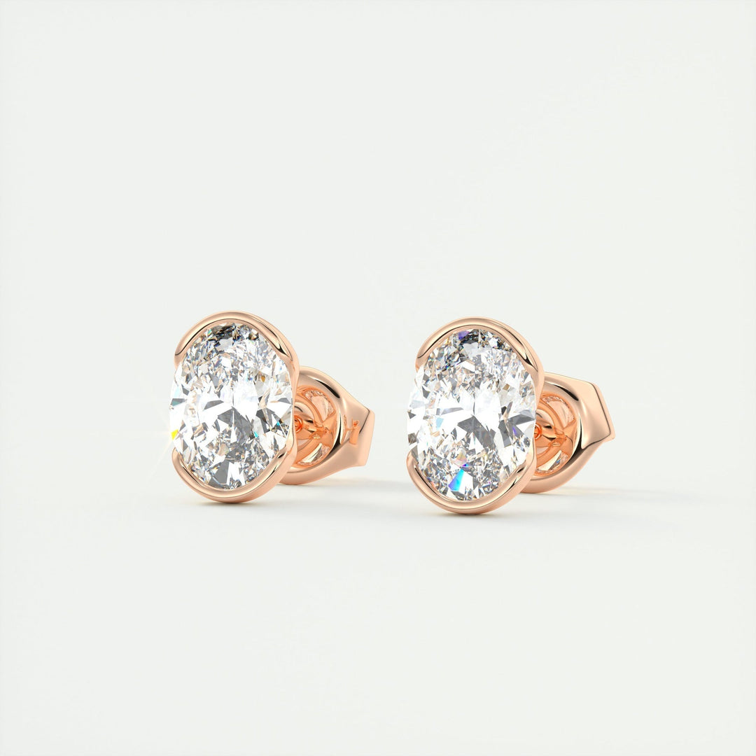 Moissanite 1.20 CT Oval Diamond Brutalist Stud Earring