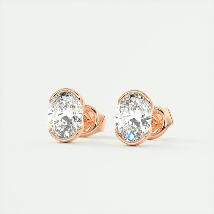 Moissanite 1.20 CT Oval Diamond Brutalist Stud Earring