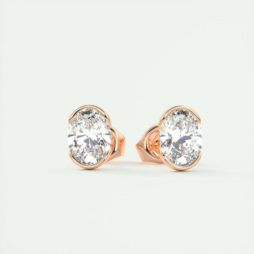 Moissanite 1.20 CT Oval Diamond Brutalist Stud Earring