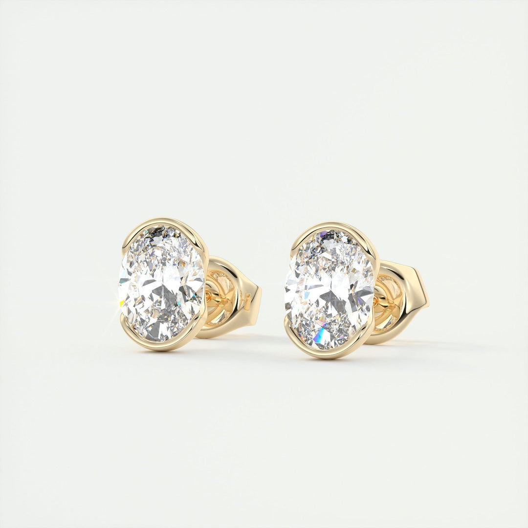 Moissanite 1.20 CT Oval Diamond Brutalist Stud Earring