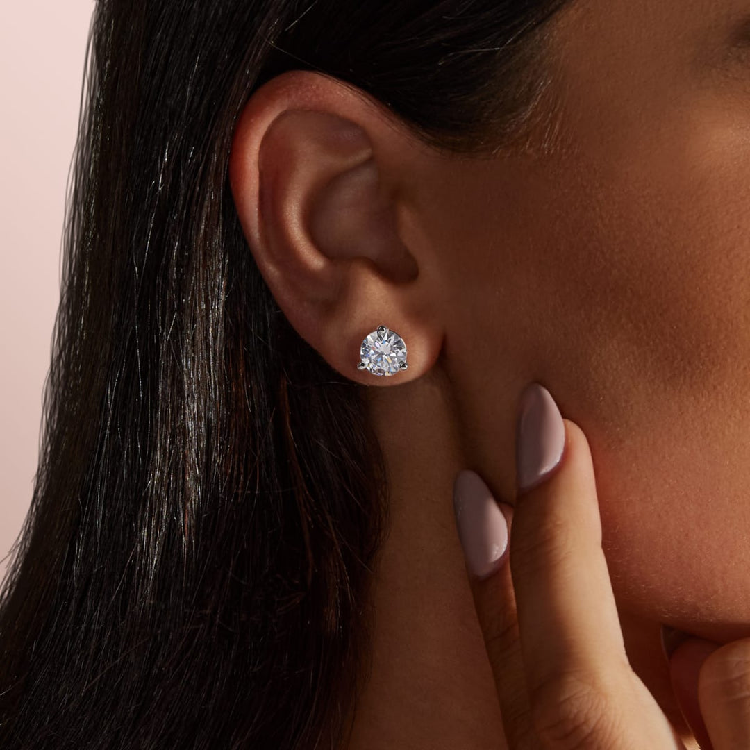 Moissanite 1.20 CT Round Diamond Stud Earring
