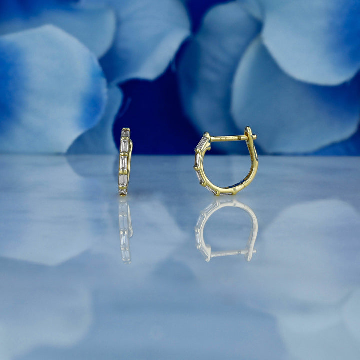 Moissanite 0.44 CT Baguette Diamond Hoop Earring