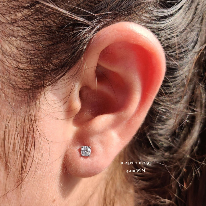 Moissanite Round Stud Earrings Gift for Her