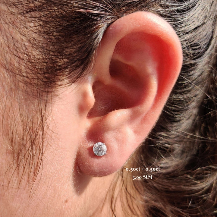 Moissanite Round Stud Earrings Gift for Her