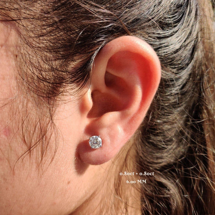 Moissanite Round Stud Earrings Gift for Her