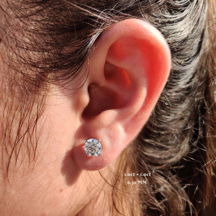 Moissanite Round Stud Earrings Gift for Her