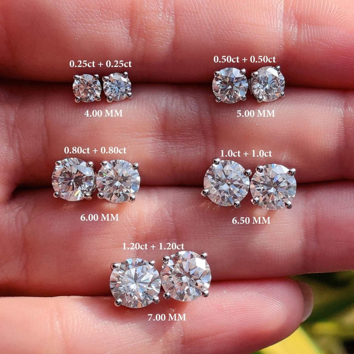 Moissanite Round Stud Earrings Gift for Her