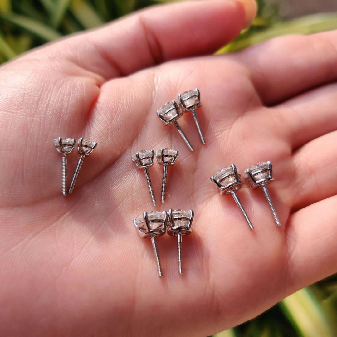 Moissanite Round Stud Earrings Gift for Her