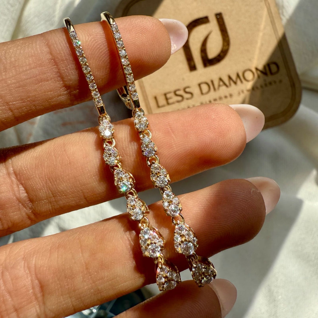 2.66 CT Round Diamond Earrings for Women, Moissanite Diamond Hoop Earrings