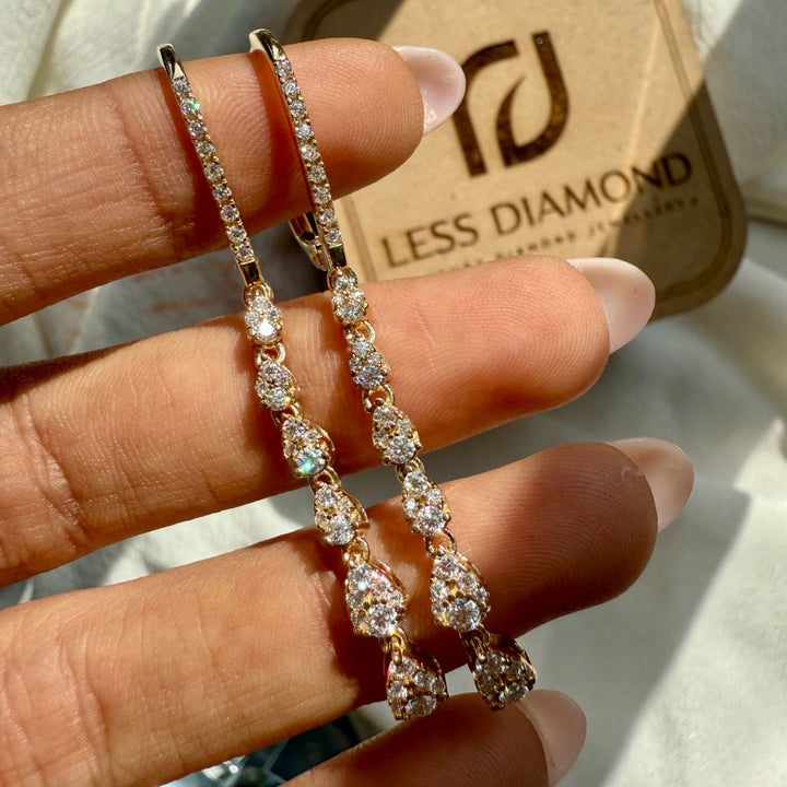 2.66 CT Round Diamond Earrings for Women, Moissanite Diamond Hoop Earrings