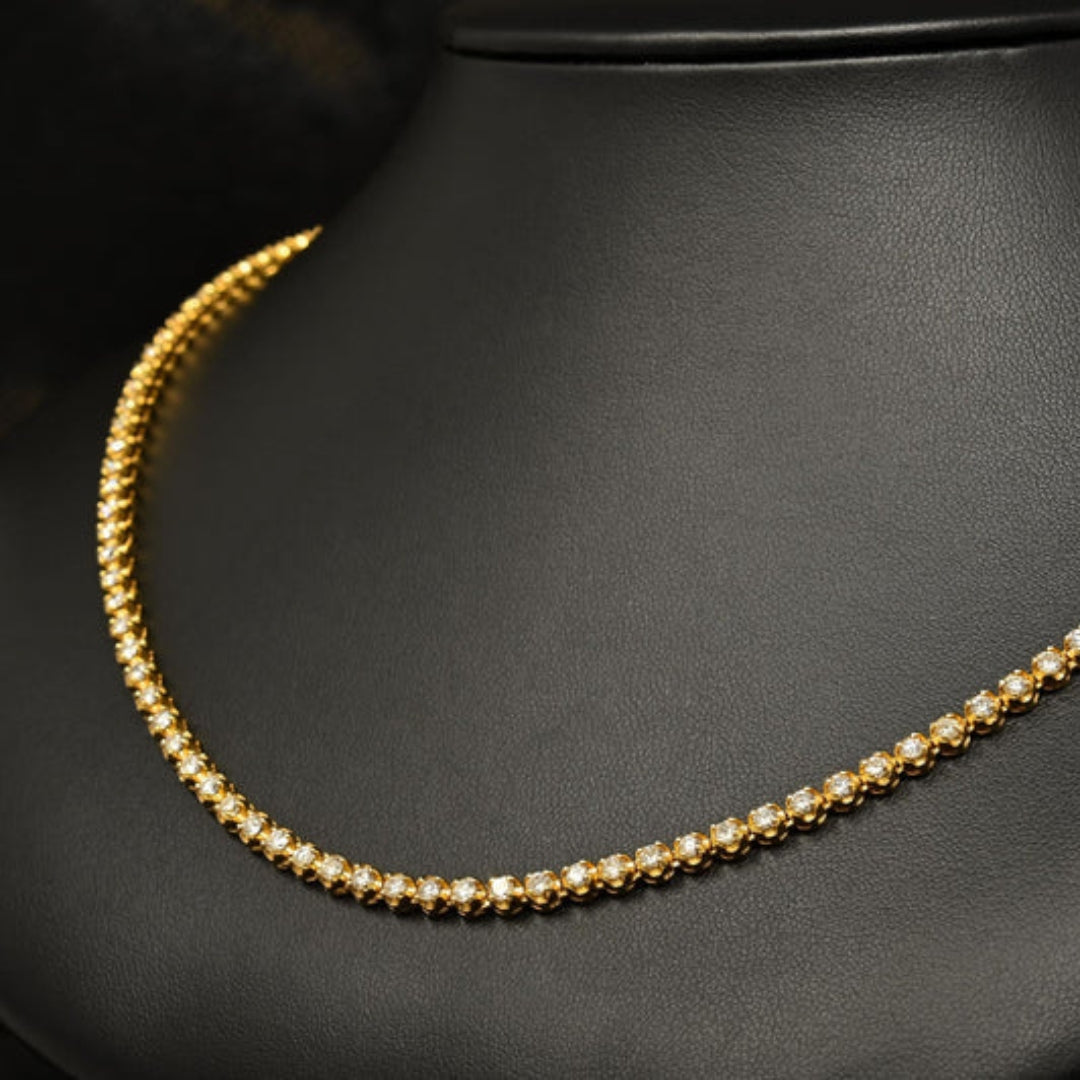 Moissanite 12.00 CT Round Diamond Brutalist Necklace